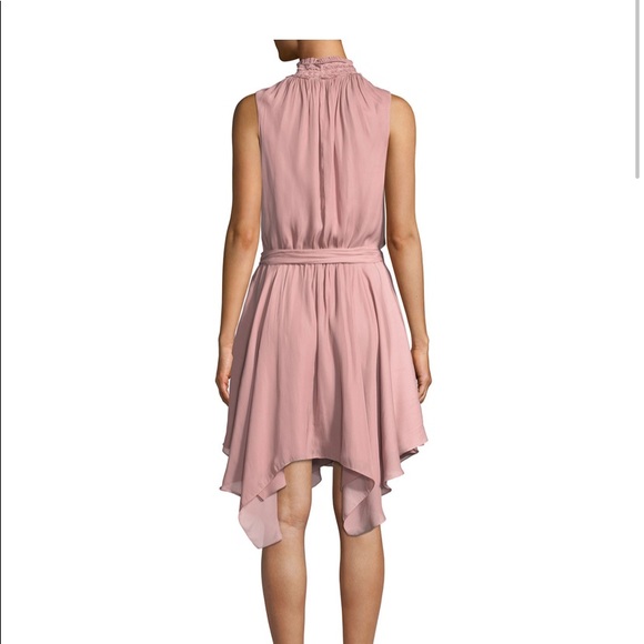 Halston Heritage high-neck smocked Ruffle Dress - Picture 4 of 6